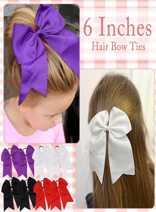Yxiang 20Pcs Large Cheer Bows for Girls Ponytail Holder Grosgrain Ribbon Bows Elastic Hair Tie Bands for Cheerleading Teen Girls College Sports - Image 3